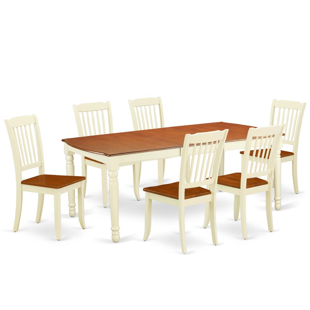 Dining Room Set Buttermilk & Cherry, DODA7-BMK-W. Picture 1