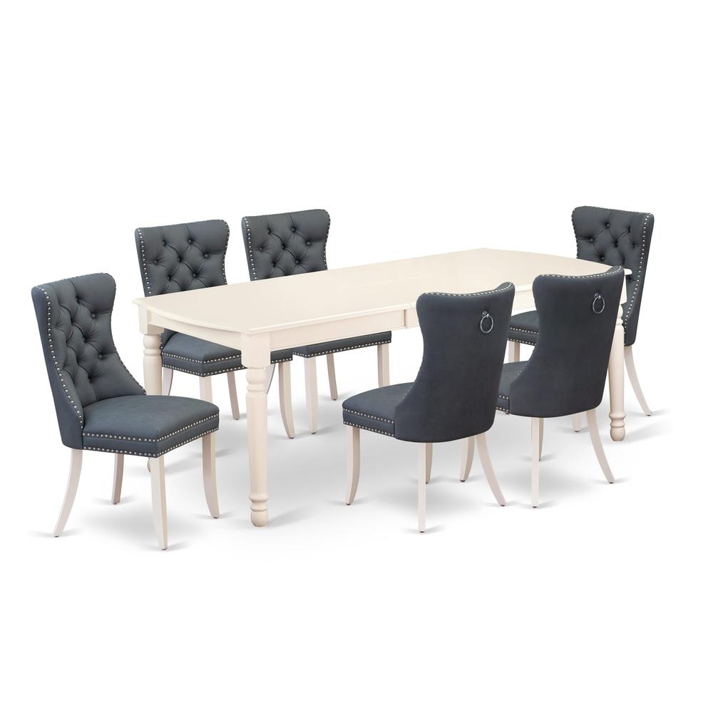 7 Piece Dining Set Consists of a Rectangle Kitchen Table with Butterfly Leaf. Picture 6
