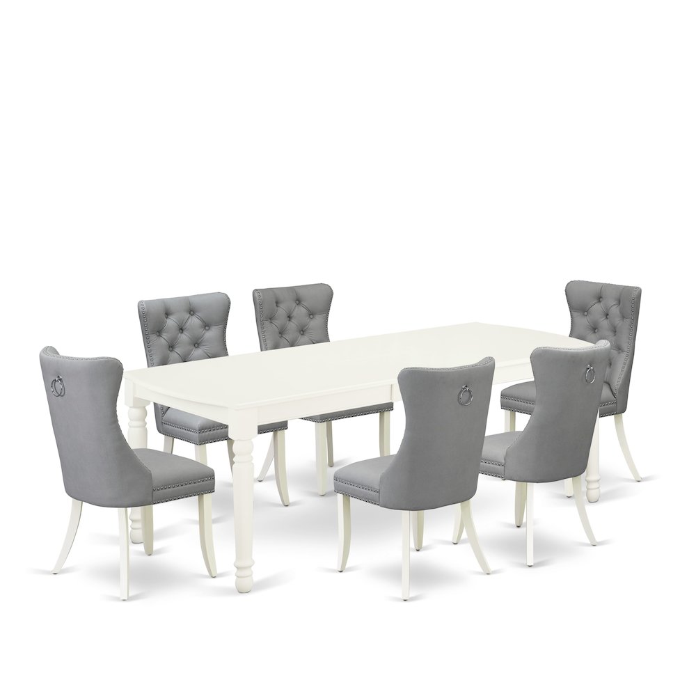 7 Piece Dining Room Set Consists of a Rectangle Kitchen Table. Picture 1