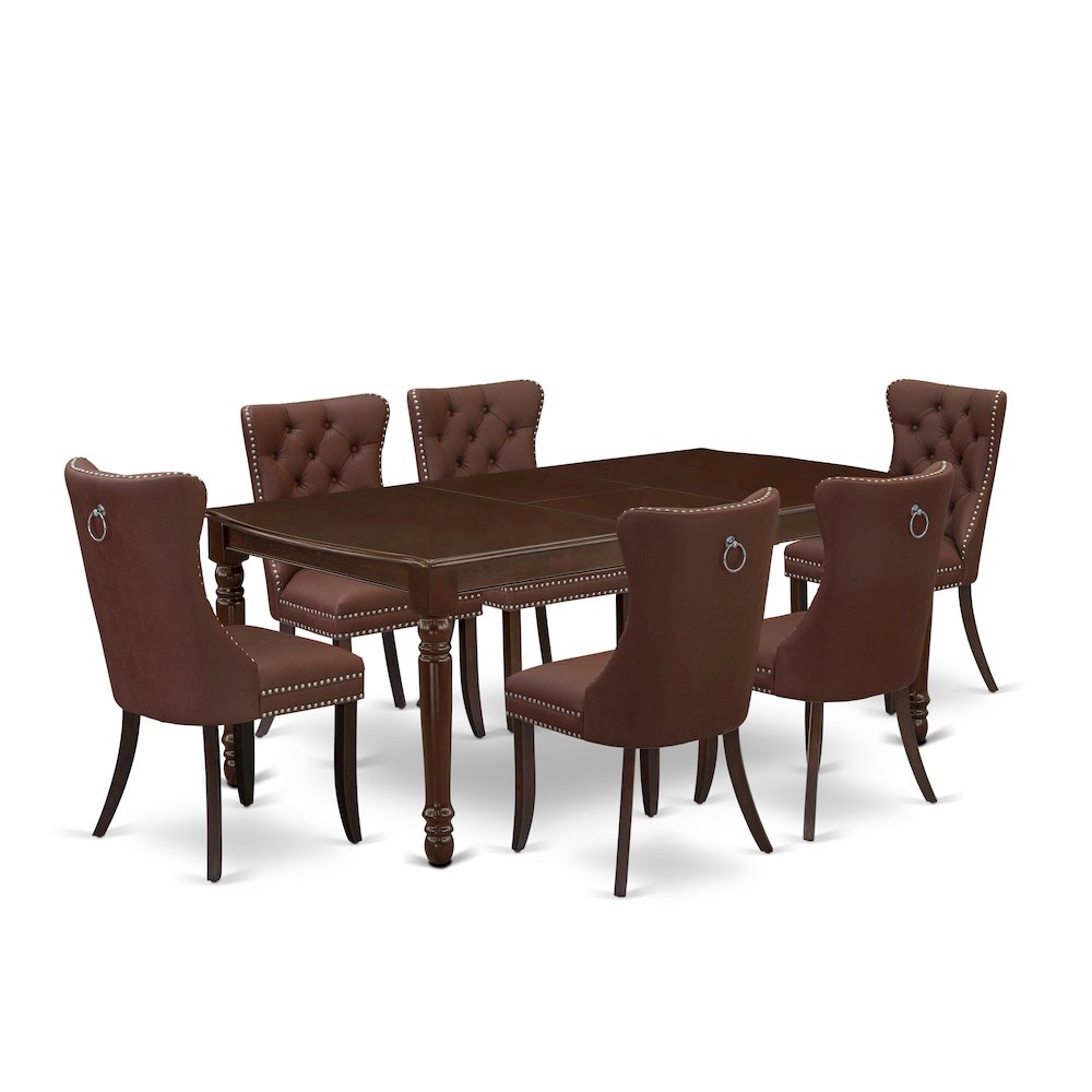7 Piece Dining Room Set Consists of a Rectangle Wooden Table. Picture 1