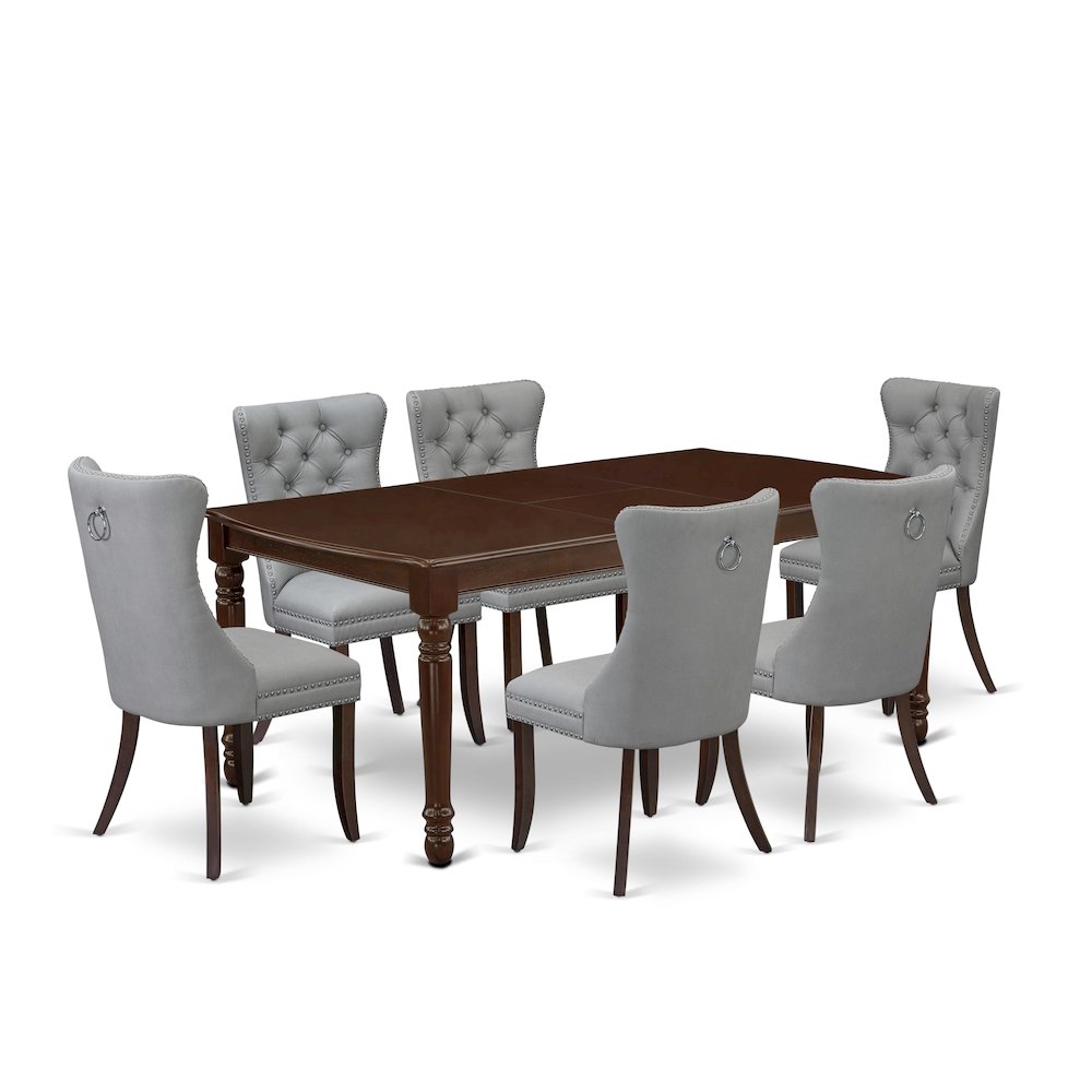7 Piece Dining Set Consists of a Rectangle Kitchen Table with Butterfly Leaf. Picture 1