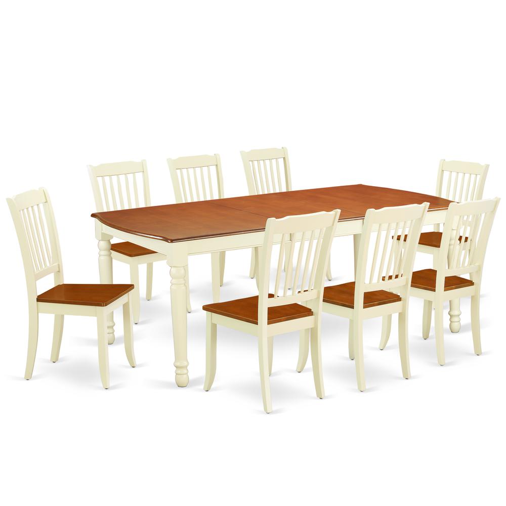 Dining Room Set Buttermilk & Cherry, DODA9-BMK-W. Picture 1