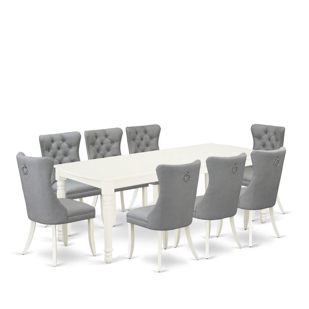 9 Piece Modern Dining Table Set. Picture 1