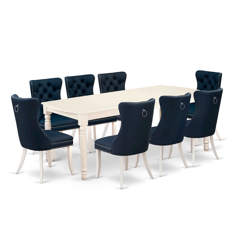 9 Piece Dining Set Consists of a Rectangle Kitchen Table with Butterfly Leaf. Picture 1