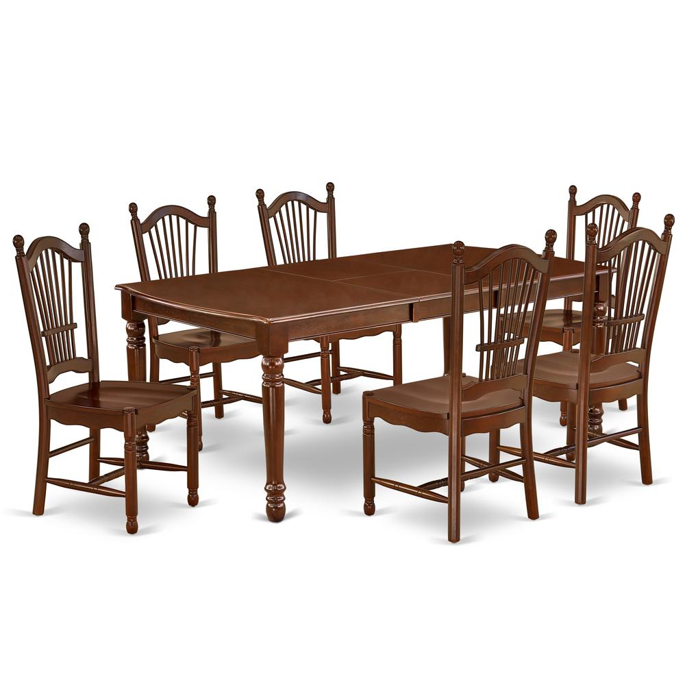 Dining Room Set Mahogany, DODO7-MAH-W. Picture 1