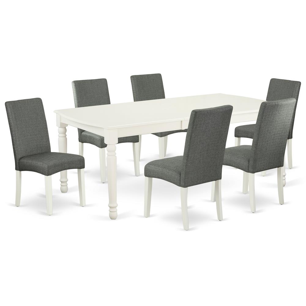 Dining Room Set Linen White, DODR7-LWH-07. Picture 1