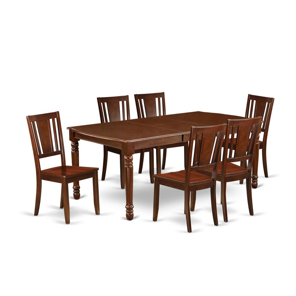 Dining Room Set Mahogany, DODU7-MAH-W. Picture 1