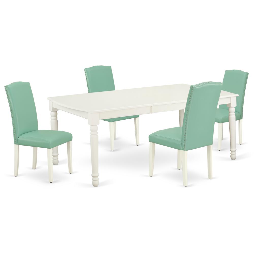 Dining Room Set Linen White, DOEN5-LWH-57. Picture 1
