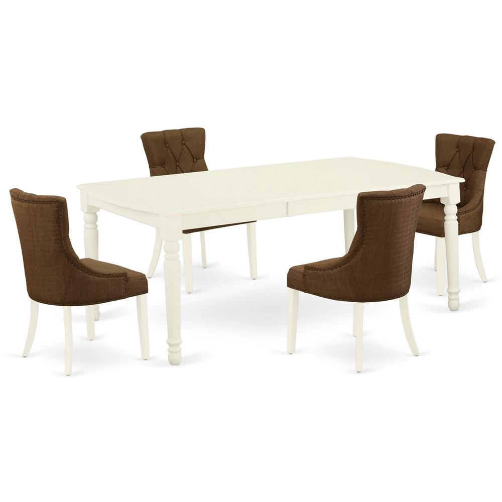 Dining Room Set Linen White, DOFR5-LWH-18. Picture 1