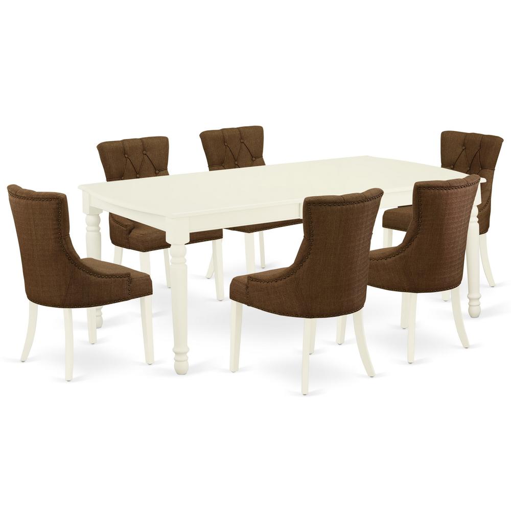 Dining Room Set Linen White, DOFR7-LWH-18. Picture 1
