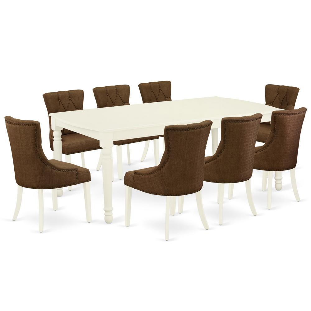 Dining Room Set Linen White, DOFR9-LWH-18. Picture 1