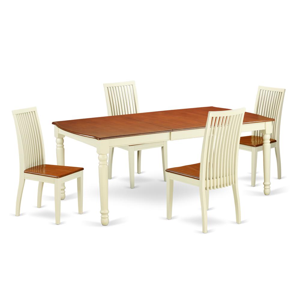 Dining Room Set Buttermilk & Cherry, DOIP5-BMK-W. Picture 1