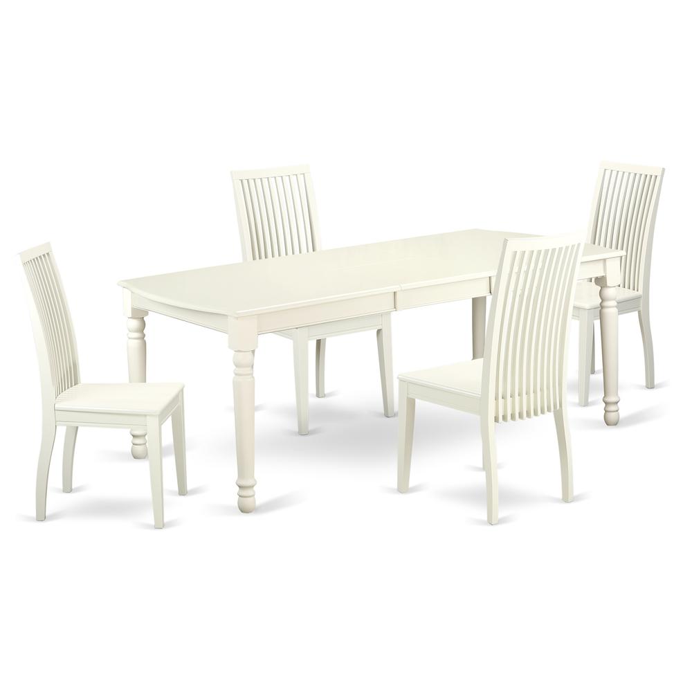 Dining Room Set Linen White, DOIP5-LWH-W. Picture 1