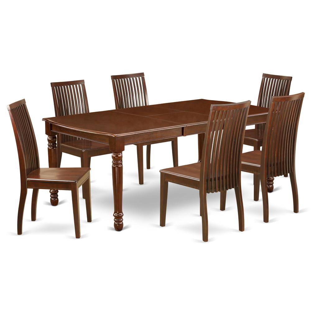 Dining Room Set Mahogany, DOIP7-MAH-W. Picture 1