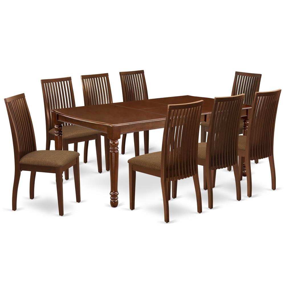Dining Room Set Mahogany, DOIP9-MAH-C. Picture 1