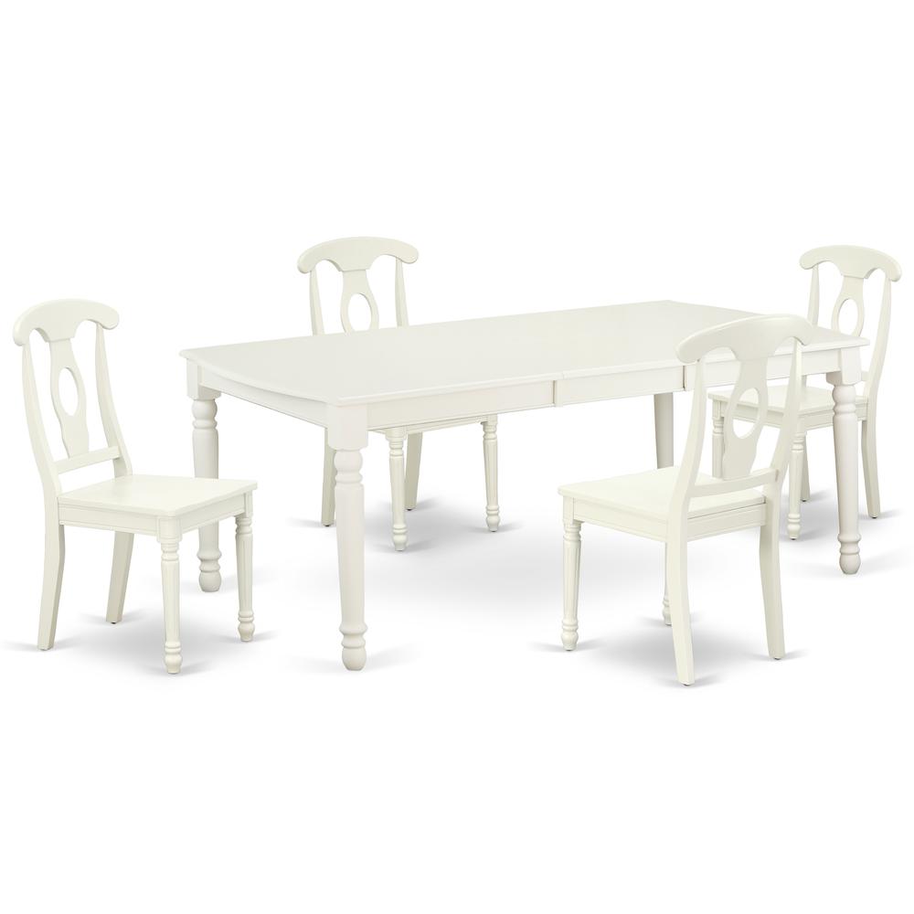 Dining Room Set Linen White, DOKE5-LWH-W. Picture 1