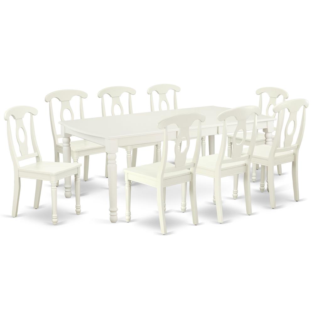 Dining Room Set Linen White, DOKE9-LWH-W. Picture 1