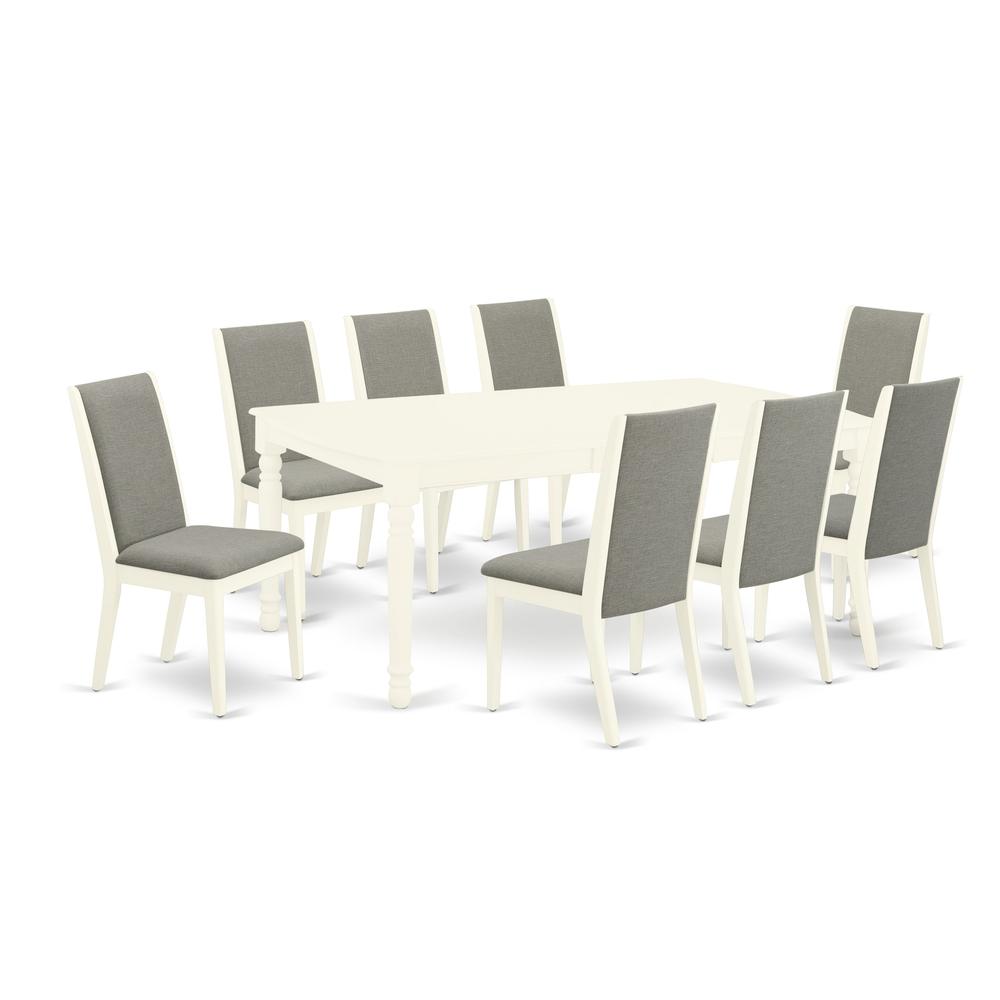 Dining Room Set Linen White, DOLA9-LWH-06. Picture 1