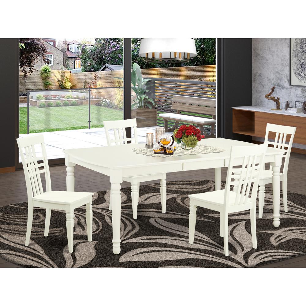 5  PC  Kitchen  Tables  and  chair  set  with  a  Dining  Table  and  4  Kitchen  Chairs  in  Linen  White. Picture 4