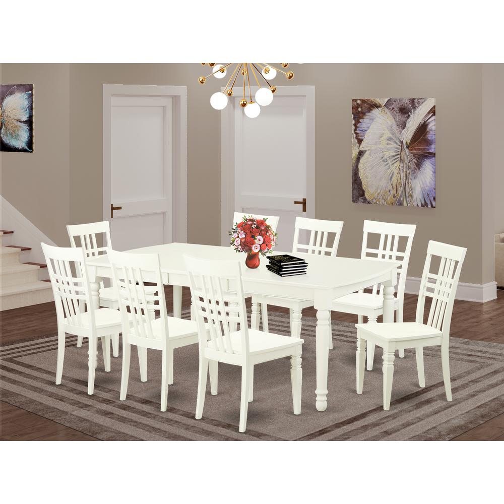 5  PC  Kitchen  Tables  and  chair  set  with  a  Dining  Table  and  8  Kitchen  Chairs  in  Linen  White. Picture 4