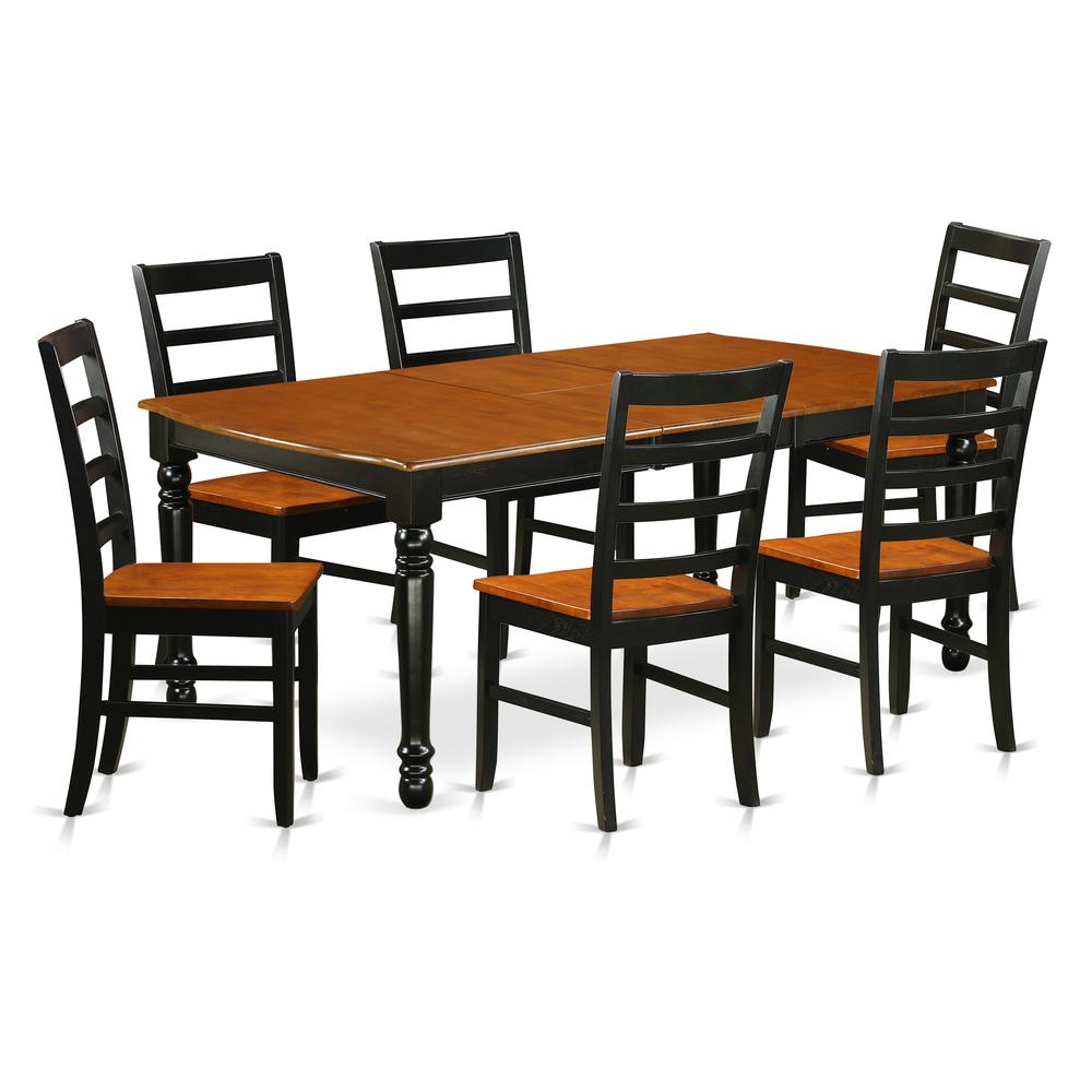 Dining Room Set Black & Cherry, DOPF7-BCH-W. Picture 1
