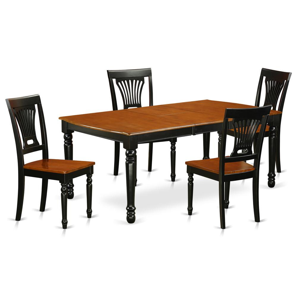 Dining Room Set Black & Cherry, DOPL5-BCH-W. Picture 1
