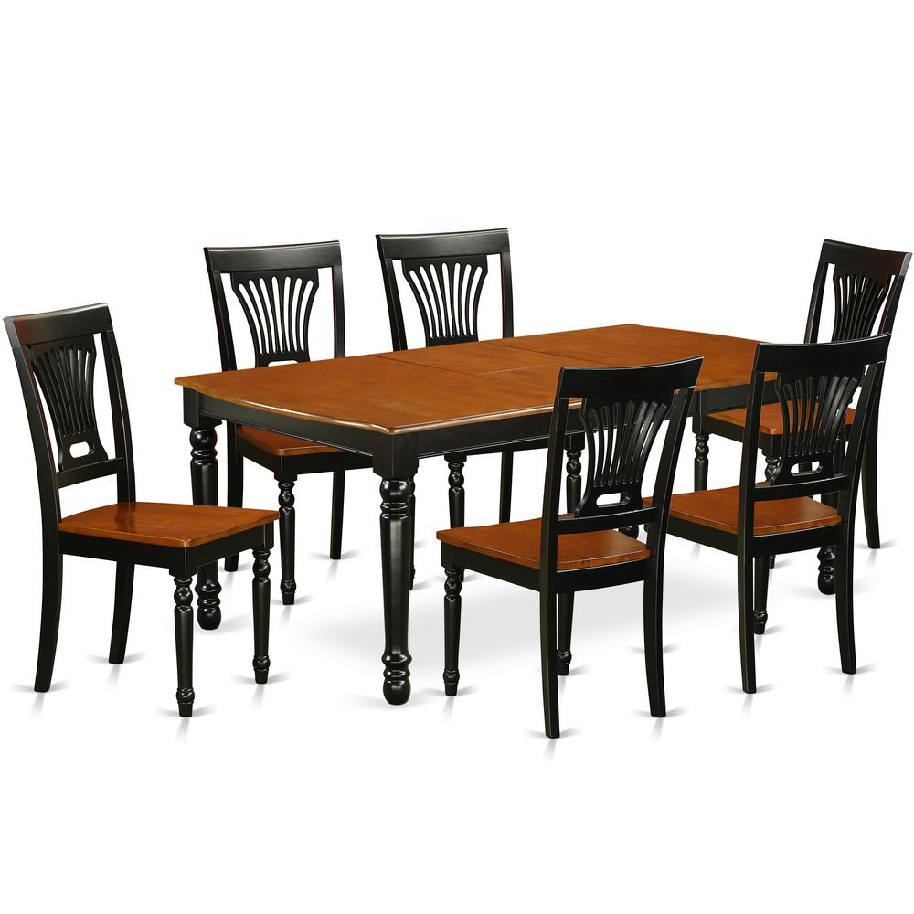 Dining Room Set Black & Cherry, DOPL7-BCH-W. Picture 1