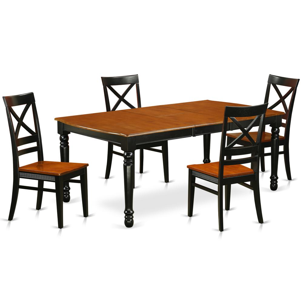 Dining Room Set Black & Cherry, DOQU5-BCH-W. Picture 1