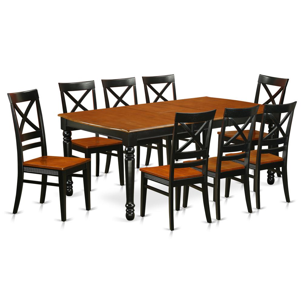 Dining Room Set Black & Cherry, DOQU9-BCH-W. Picture 1