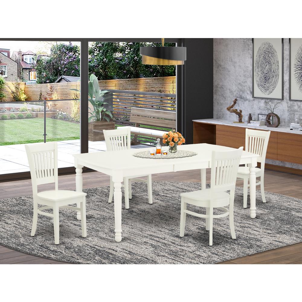 Dining Table- Dining Chairs, DOVA5-LWH-W. Picture 4