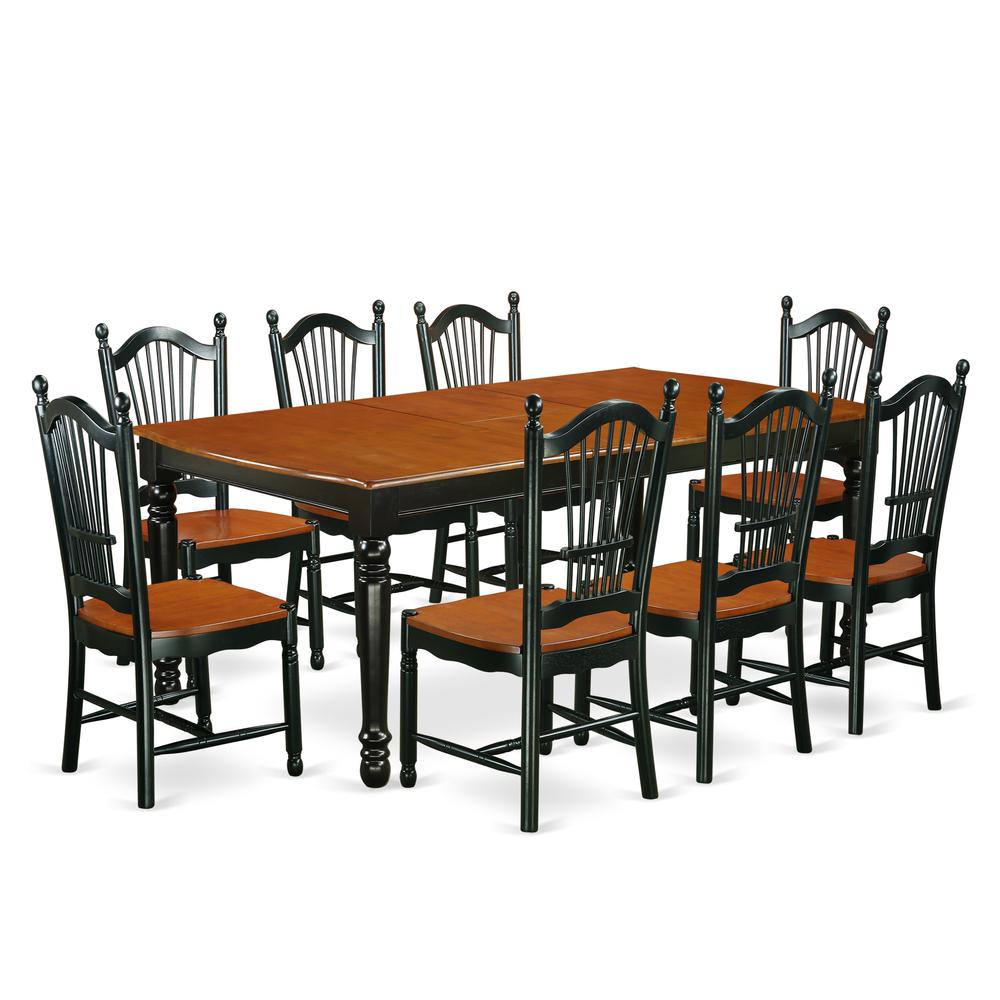 Dining Room Set Black & Cherry, DOVE9-BCH-W. Picture 1
