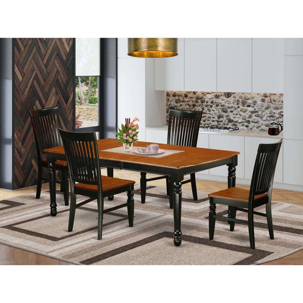 Dining Room Set Black & Cherry, DOWE5-BCH-W. Picture 3