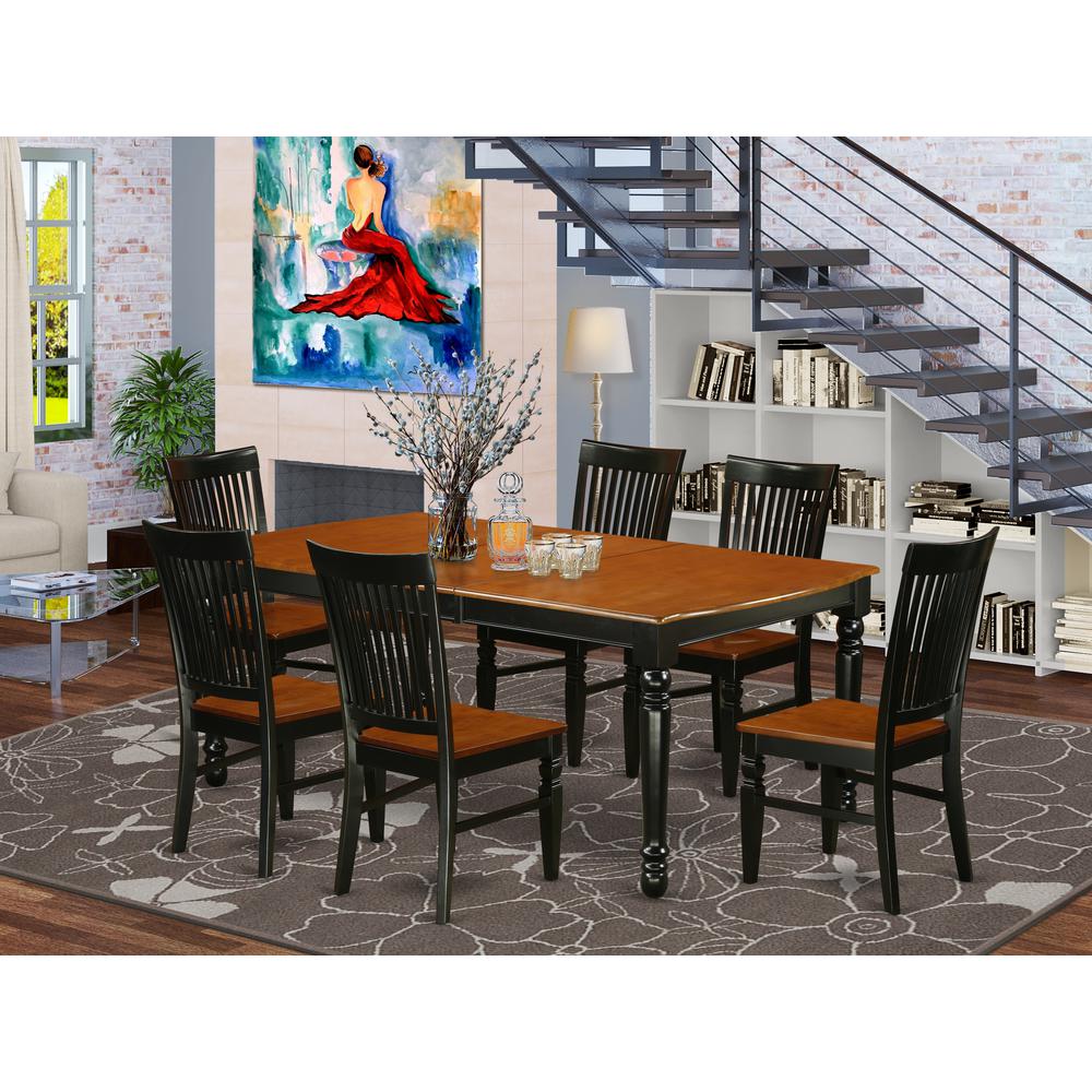 Dining Room Set Black & Cherry, DOWE7-BCH-W. Picture 3