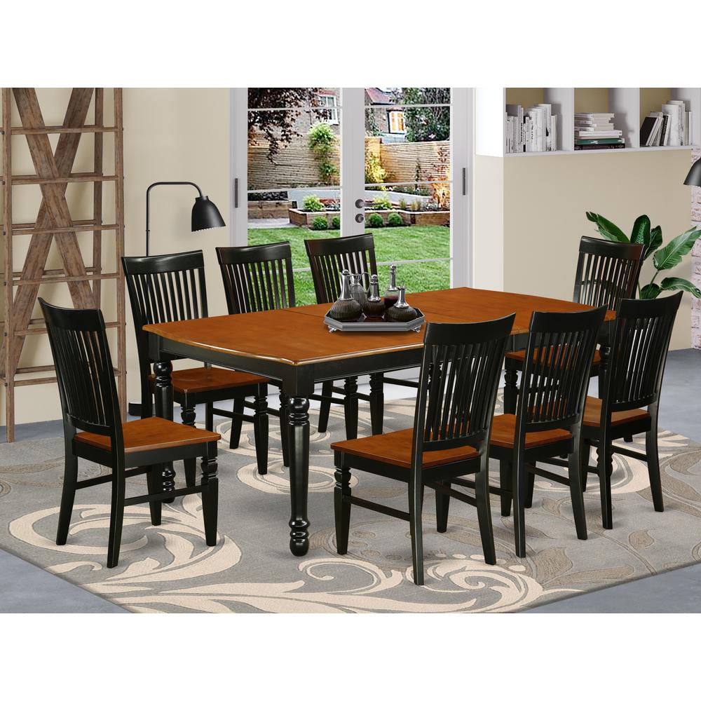 Dining Room Set Black & Cherry, DOWE9-BCH-W. Picture 3