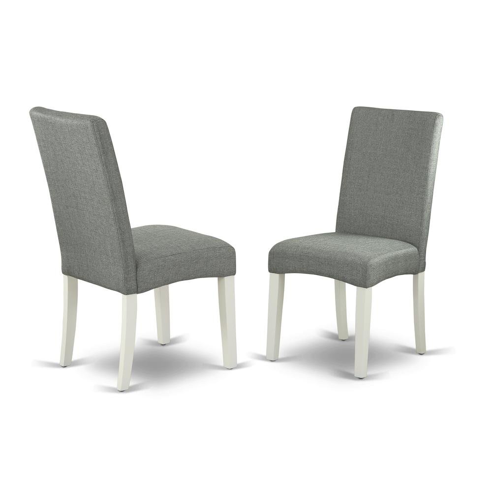 Linen Upholstered Parsons Dining Chair with Padded Seat for Dining Room, Set of 2. Picture 1