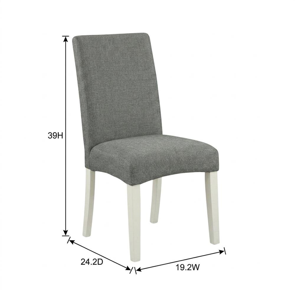 Linen Upholstered Parsons Dining Chair with Padded Seat for Dining Room, Set of 2. Picture 6