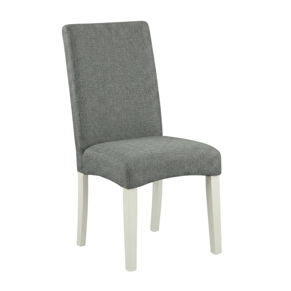 Linen Upholstered Parsons Dining Chair with Padded Seat for Dining Room, Set of 2. Picture 5