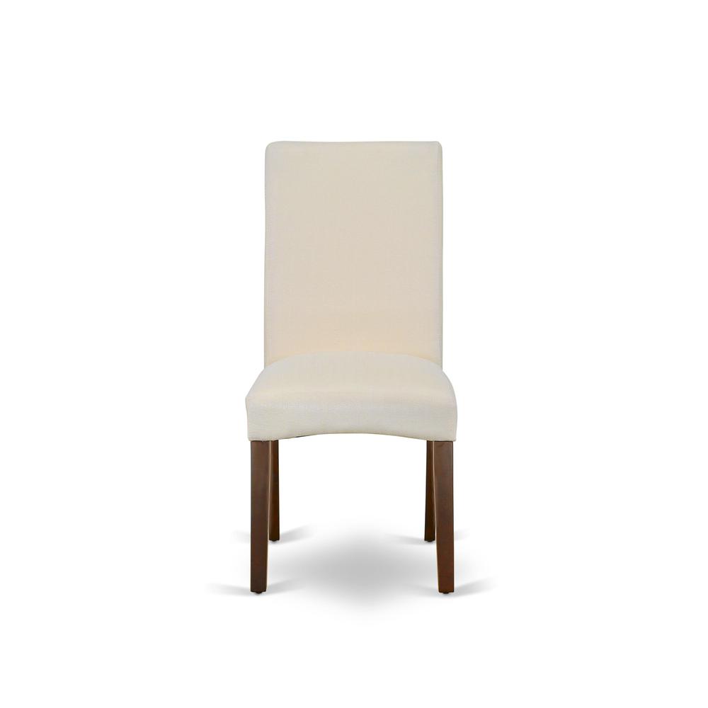 AMDR3-MAH-01 3 Piece Dining Table Set - 1 Wooden Dining Table and 2 Cream Padded Chairs - Mahogany Finish. Picture 5