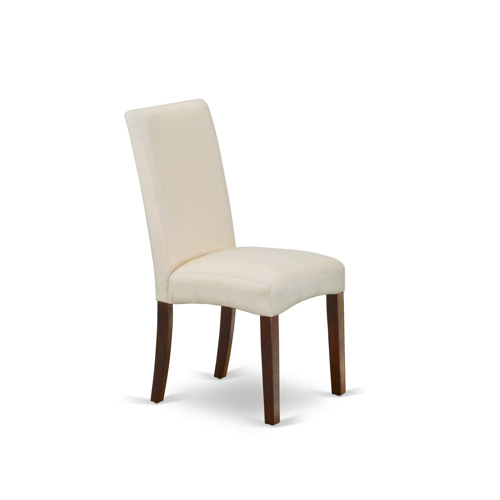 AMDR3-MAH-01 3 Piece Dining Table Set - 1 Wooden Dining Table and 2 Cream Padded Chairs - Mahogany Finish. Picture 6