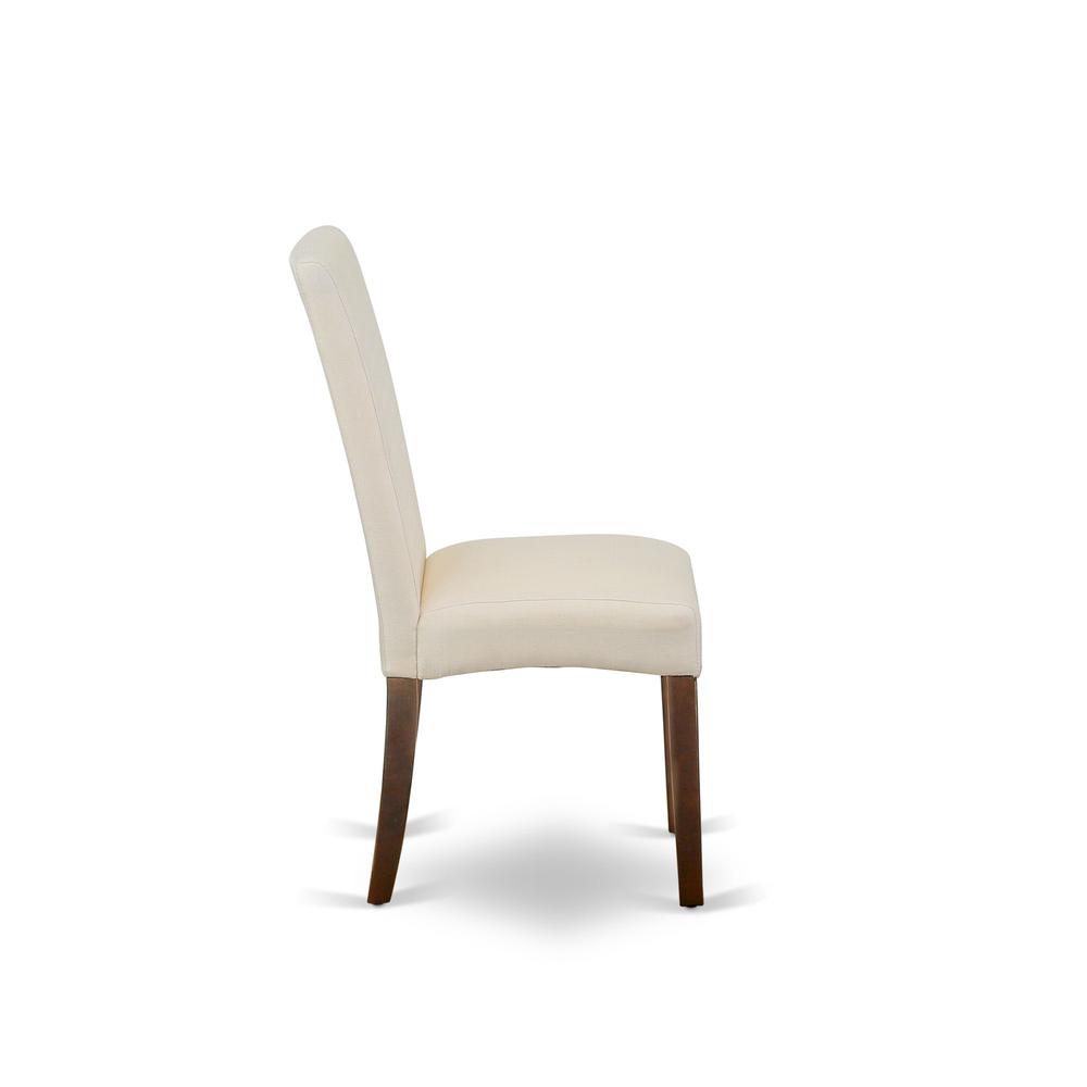 AMDR3-MAH-01 3 Piece Dining Table Set - 1 Wooden Dining Table and 2 Cream Padded Chairs - Mahogany Finish. Picture 7