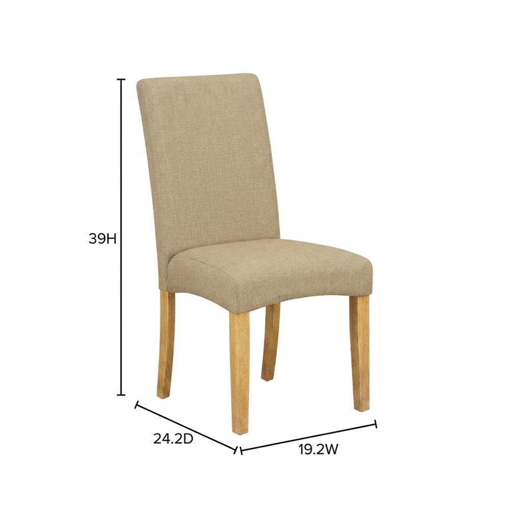 Oak Parsons Dining Chair with Upholstered Seat, High-Back Kitchen Chair, Set of 2. Picture 6