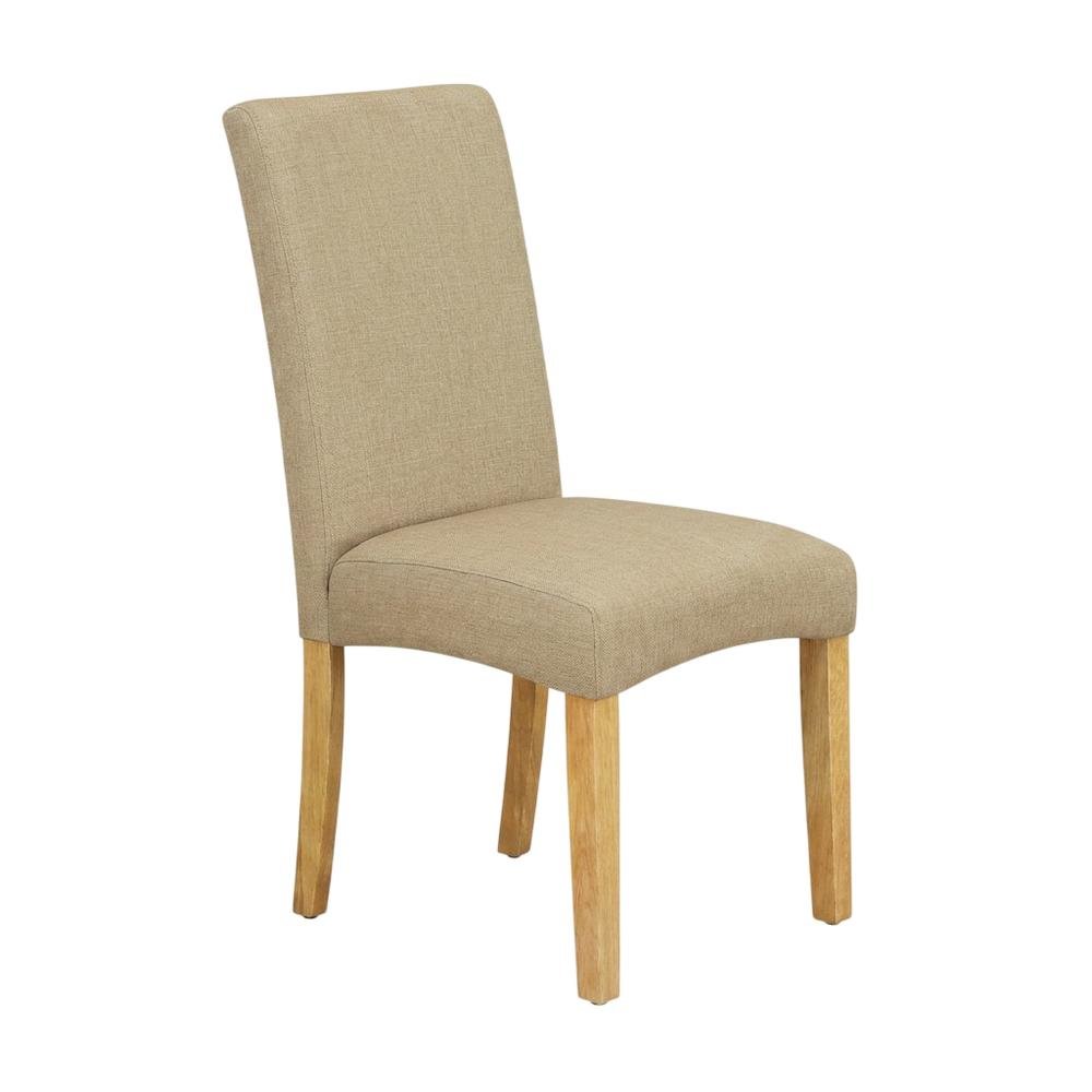 Oak Parsons Dining Chair with Upholstered Seat, High-Back Kitchen Chair, Set of 2. Picture 5