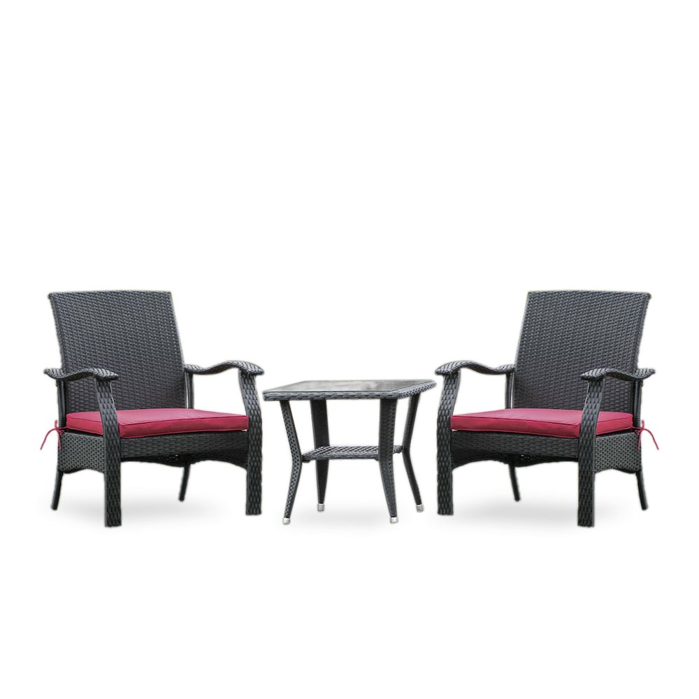 Wicker Patio Set Black, DTL3C01B. Picture 1