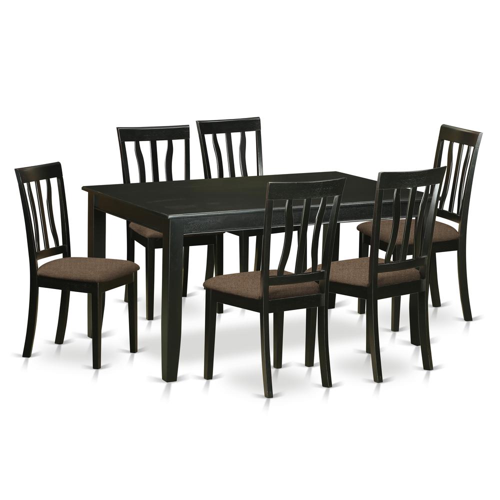 DUAN7-BLK-C 7 Pc Dinette set for 6-Table and 6 dinette Chairs. Picture 1