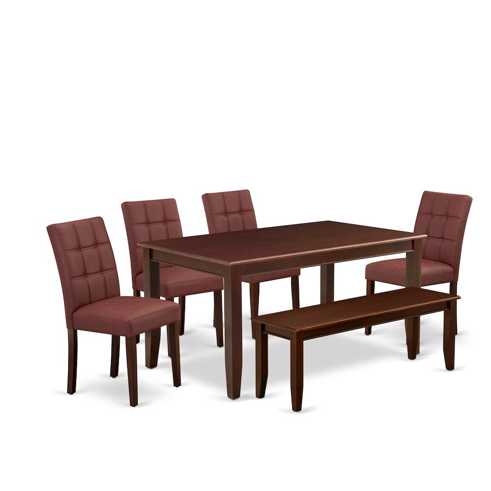 6 Piece Dining Room Set contain A Wood Table. Picture 1