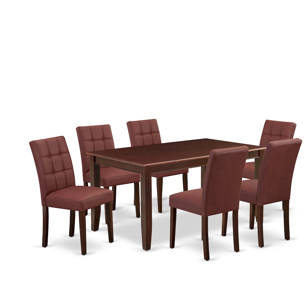 7 Piece Table Set consists A Modern Dining Table. Picture 1