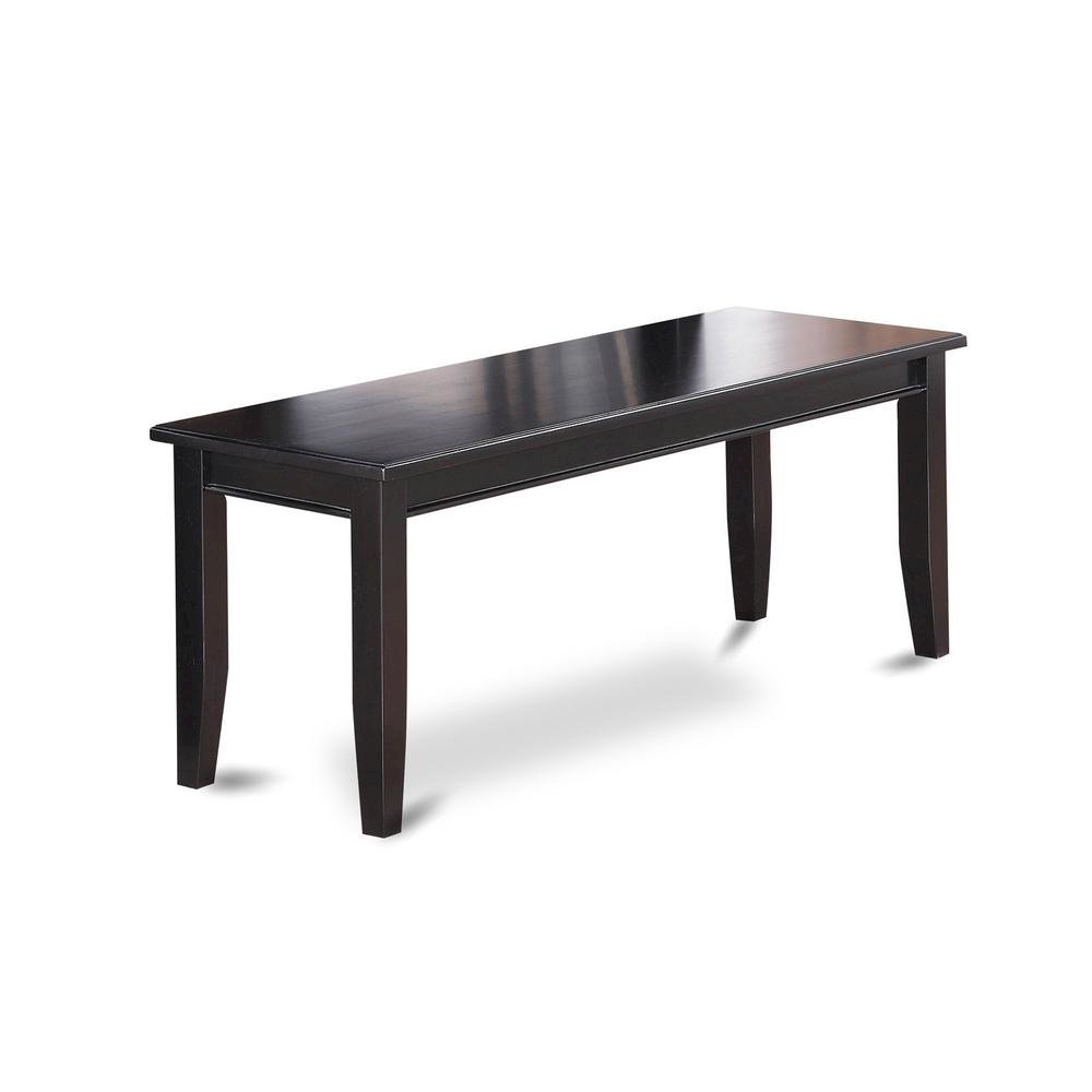 Elegant Solid Wood Dining Bench with Black Finish for Versatile Seating. Picture 1