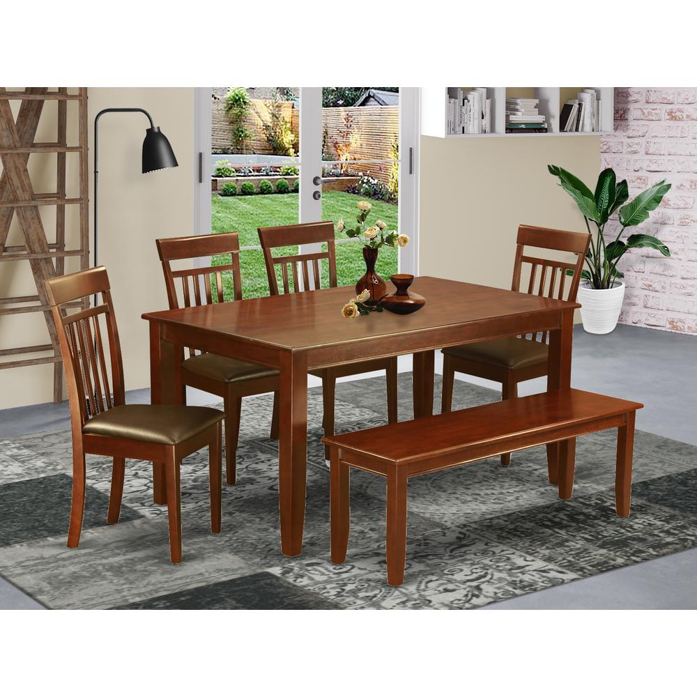 6  PC  Kitchen  Table  set  with  bench-Kitchen  Table  and  4  dinette  chair  and  Bench. Picture 4