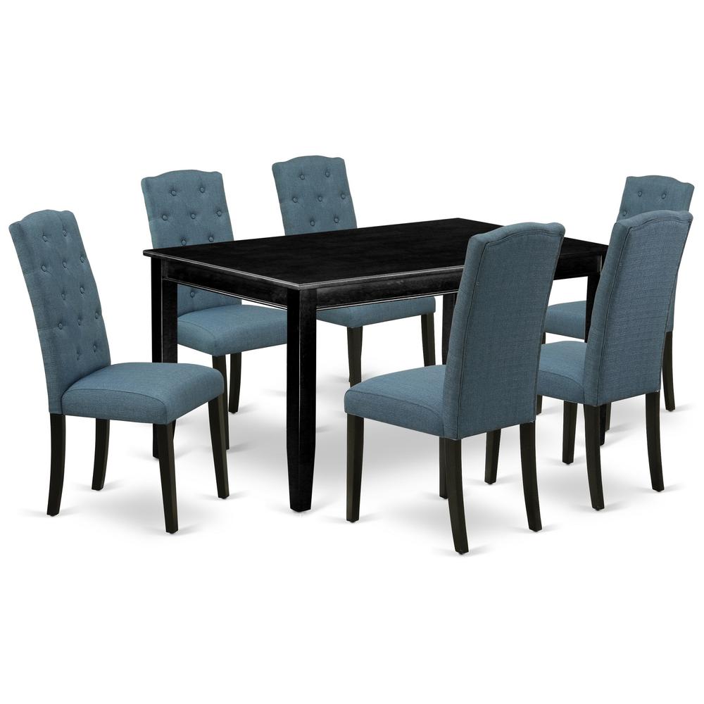 Dining Room Set Black, DUCE7-BLK-21. Picture 1