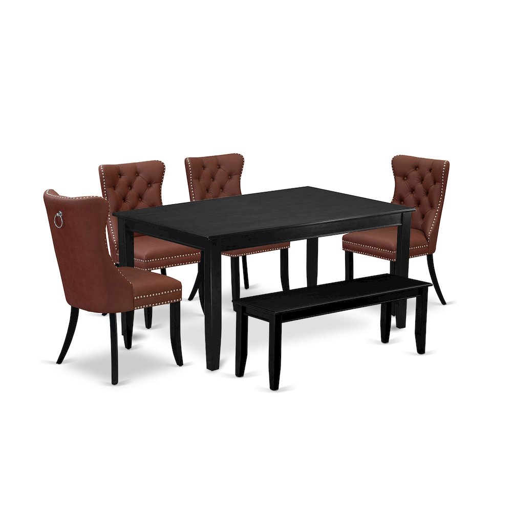 6 Piece Kitchen Table Set Consists of a Rectangle Dining Table. Picture 1